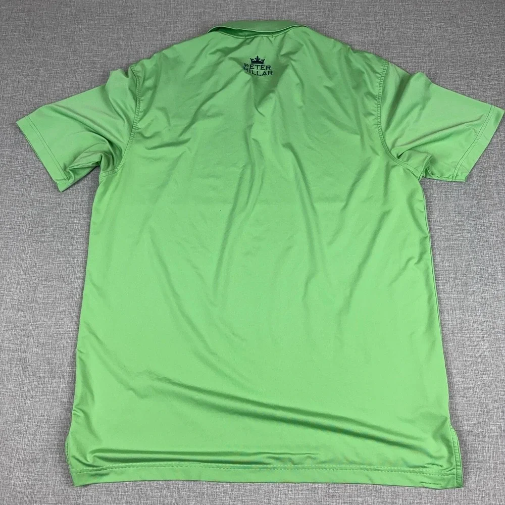 Peter Millar Polo Shirt Mens Large Green Summer Comfort Golf Short Sleeve